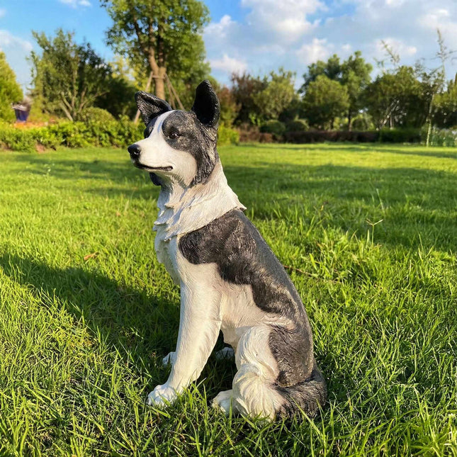 Collie Garden Dog Statue, Life-Size Polyresin Decor