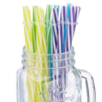Colorful drinking glasses with lids - 16 pcs