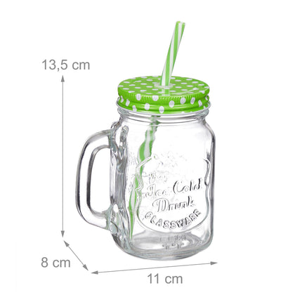Colorful drinking glasses with lids set of 4