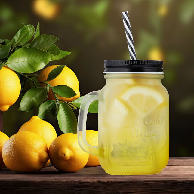 Kleurrijke drinkglazen met deksels set van 8