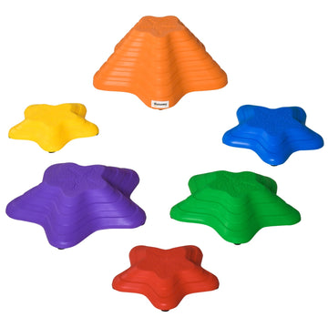 Colorful non-slip river stones, balancing game, 6 pieces