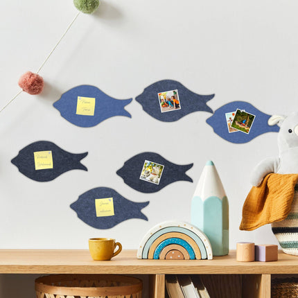 Colorful pin board made of felt - fish - 12 pcs