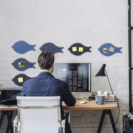 Colorful pin board made of felt - fish - 6 pcs