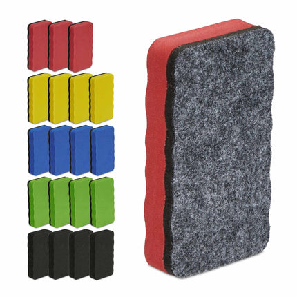 Colorful whiteboard sponges in a set of 20