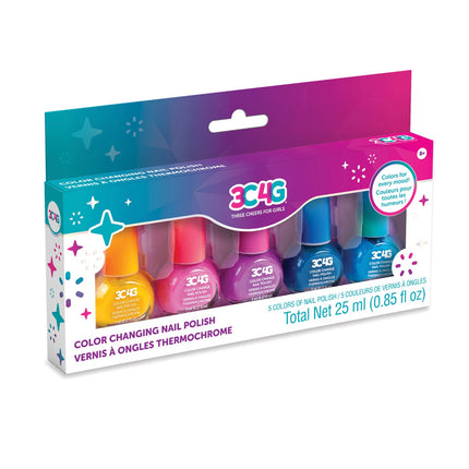 Colour Changing Nail Polish Set, 5 Pieces