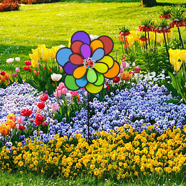 Colourful flower wind spinner