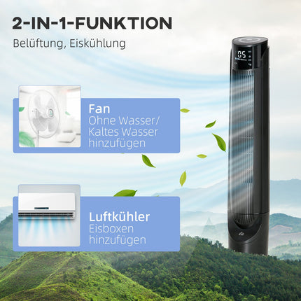 2-in-1 tower fan and air cooler, 4 modes, remote control