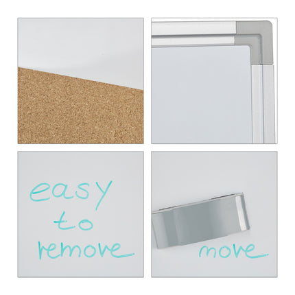 Combination of bulletin board and magnetic board