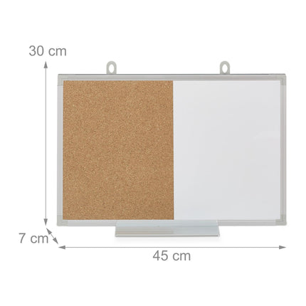 Combination of bulletin board and magnetic board