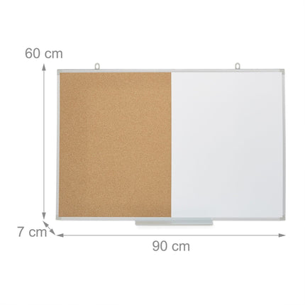 Combination of bulletin board and magnetic board