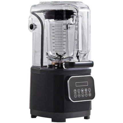 Commercial Blender With Shield, 68 Oz, 9-Speed, Black