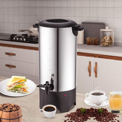 Commercial Coffee Urn, 50-Cup 7.4L Stainless Steel