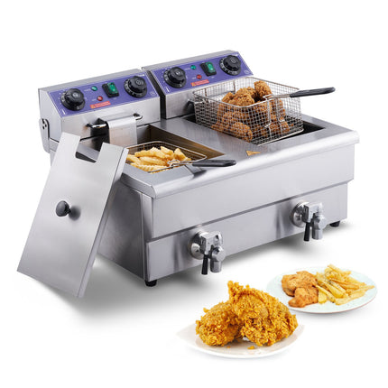 Commercial Deep Fryer – Dual Tank 2 x 11L, 6000W