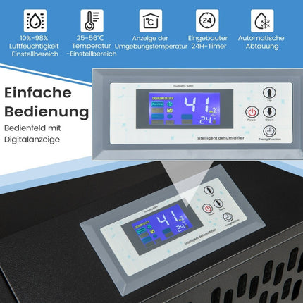Commercial Dehumidifier, 118L/Day, Auto Drain, 4 Wheels