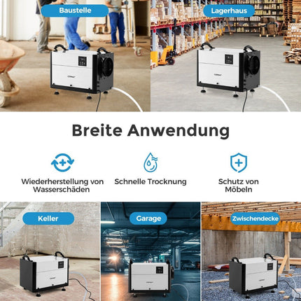 Commercial Dehumidifier, 58L/Day, 3 Modes, 24H Timer