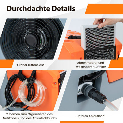 Commercial Dehumidifier 85L-Day, Pump, 24H Timer