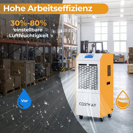 Commercial Dehumidifier 90L/Day With Pump And Hose – 24-Hour Timer