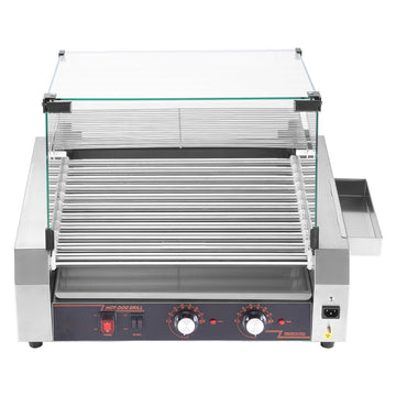 Commercial Hot Dog Roller, 11-Roller, Dual Temp Control