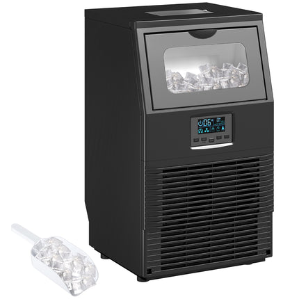 Commercial Ice Maker, 30kg/Day, 4kg Storage, Self-Cleaning