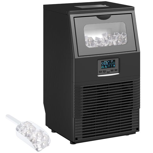 Commercial Ice Maker, 30kg/Day, 4kg Storage, Self-Cleaning