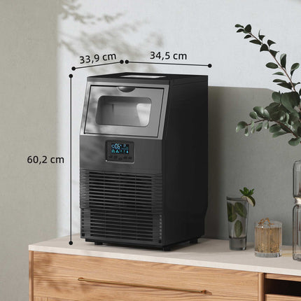 Commercial Ice Maker, 30kg/Day, 4kg Storage, Self-Cleaning