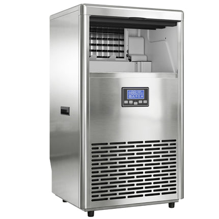 Commercial Ice Maker, 45kg/Day, Stainless Steel, LCD Panel