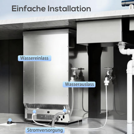Commercial Ice Maker, 45kg/Day, Stainless Steel, LCD Panel