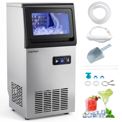Commercial Ice Maker, 50kg/Day, 11kg Storage Capacity