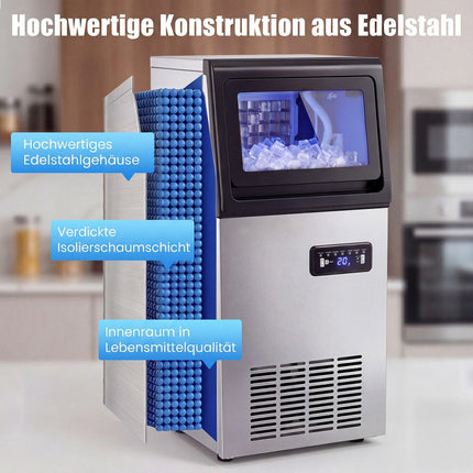 Commercial Ice Maker, 50kg/Day, 11kg Storage Capacity