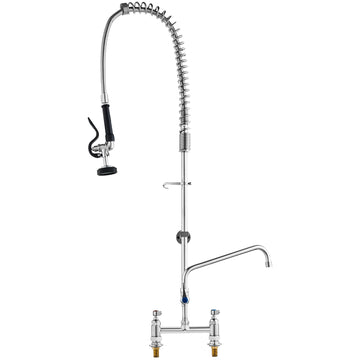 Commercial Pre-Rinse Faucet with Sprayer, 44-Inch, 8-Inch Centers