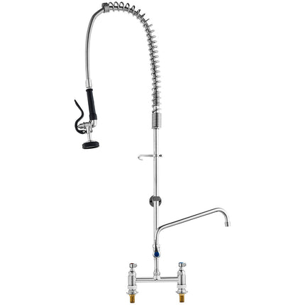 Commercial Pre-Rinse Faucet with Sprayer, 44-Inch, 8-Inch Centers