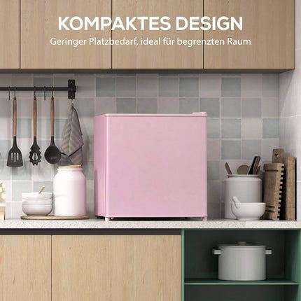 Compact 35L Freezer with Reversible Door, Pink