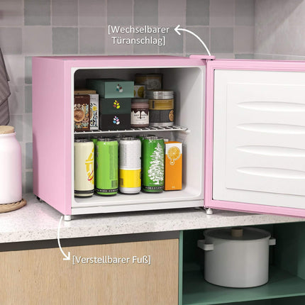 Compact 35L Freezer with Reversible Door, Pink