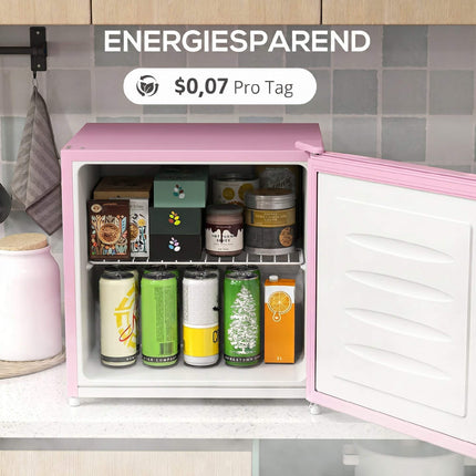 Compact 35L Freezer with Reversible Door, Pink
