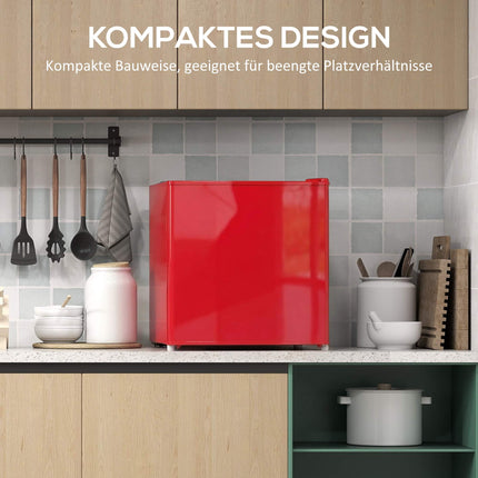 Compact 35L Freezer with Reversible Door, Red