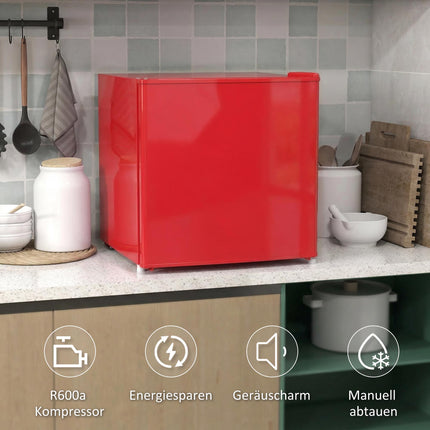 Compact 35L Freezer with Reversible Door, Red