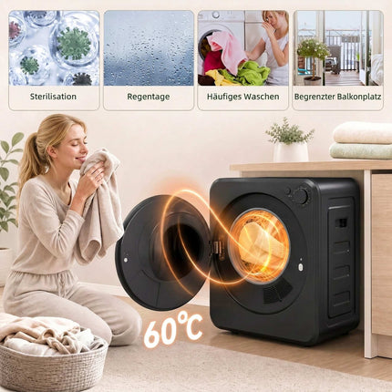 Compact 4kg Clothes Dryer, 5 Programs, Stainless Steel Drum
