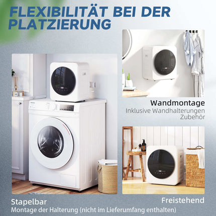 Compact 4kg Front Load Dryer with Stainless Drum, 800W