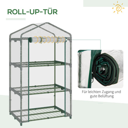 Compact Balcony Greenhouse with Shelves, Weatherproof, 125 cm
