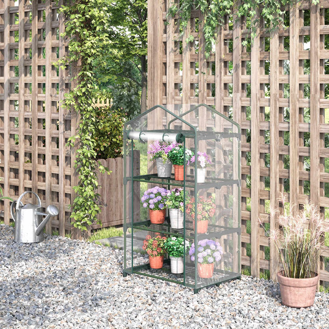 Compact Balcony Greenhouse with Shelves, Weatherproof, 125 cm