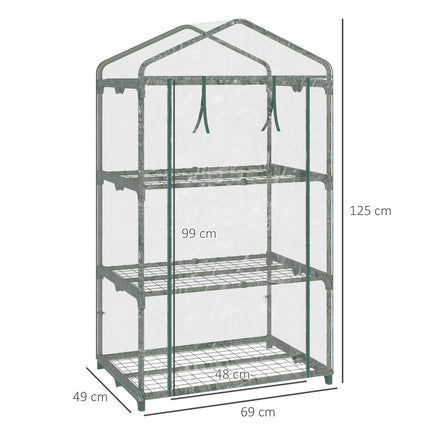 Compact Balcony Greenhouse with Shelves, Weatherproof, 125 cm