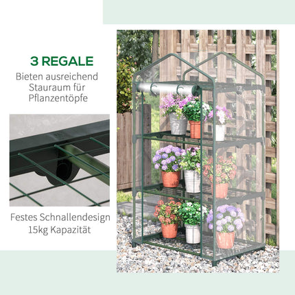 Compact Balcony Greenhouse with Shelves, Weatherproof, 125 cm