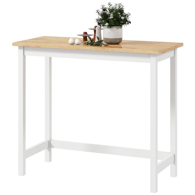 Compact Bar Table for 2, Oak Finish, Rubberwood