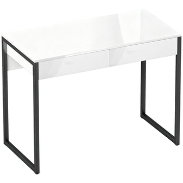 Compact Black Desk with 2 Drawers – 100 x 50 cm