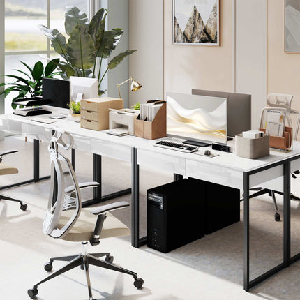 Compact Black Desk with 2 Drawers – 100 x 50 cm