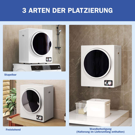 Compact Clothes Dryer, 360 Turbo Drum, 4kg Capacity