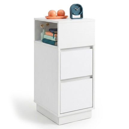 Compact MDF Bedside Table Set with Drawers, 64x24x30 cm