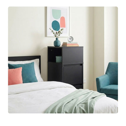 Compact MDF Bedside Table Set with Drawers, 64x24x30 cm