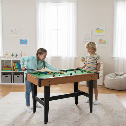 Compact Pool Table with Cues and Balls, MDF Build