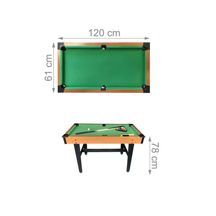 Compact Pool Table with Cues and Balls, MDF Build